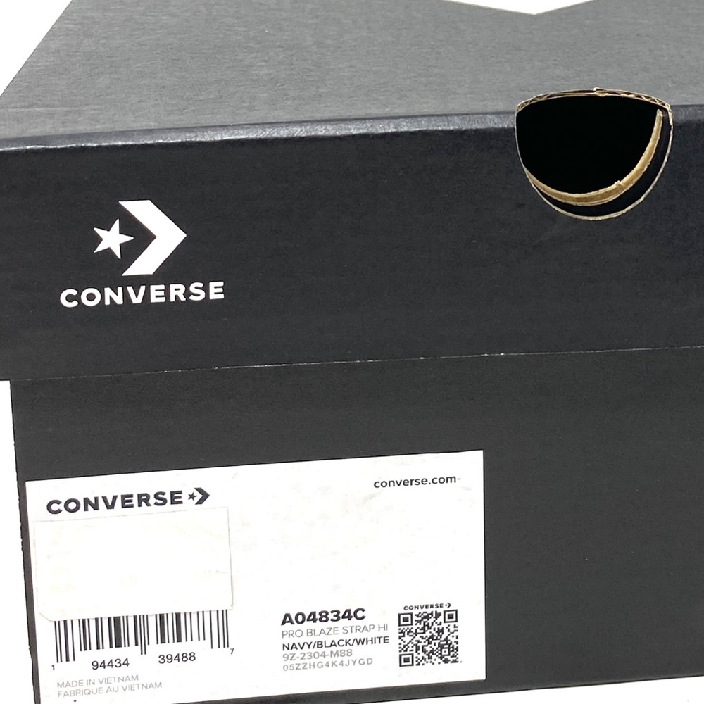 Converse Pro Blaze Strap Leather Sneakers High Top Navy Casual Women Kid A04834C - Picture 8 of 9
